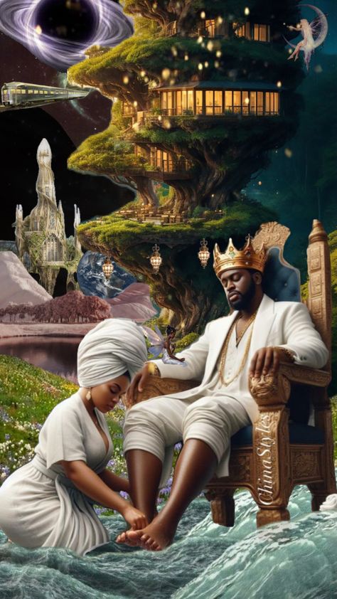 Black Kings And Queens Art, Kings And Queens Art, African King And Queen, Black Kings And Queens, King And Queen Images, African King, Hebrew Art, Queen Images, Black Kings