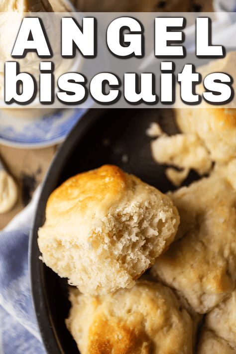 Angel Buiscits, Breakfast Yeast Bread Recipes, Angel Biscuits Recipe, Angel Biscuit Recipe, Quick Yeast Bread, Best Homemade Biscuits, Yeast Baking, Best Biscuit Recipe, Angel Biscuits