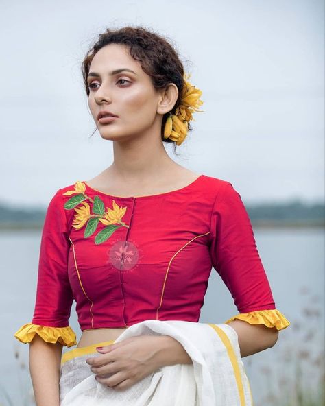 50+ Unique Nature Inspired Blouse Designs • Keep Me Stylish Boatneck Blouse Designs, Boatneck Blouse Designs Latest, Blouse Designs Ideas, Painted Blouse, Boatneck Blouse, Black Blouse Designs, 50 Blouse Designs, Keep Me Stylish, Blouse Designs High Neck