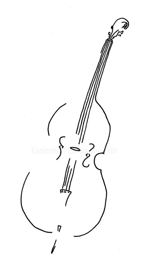 Upright Bass Tattoo, Double Bass Drawing, Double Bass Aesthetic, Double Bass Art, Cello Tattoo, Bass Drawing, Bass Clef Sheet Music, Bass Tattoo, Bass Instrument