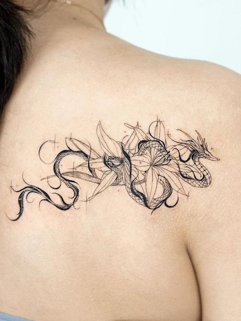 #tattoo   #tattoo lover    #tattoo designs   #tattoo ideas   #tattoo art   #mysterious tattoo    #aggressive tattoo    #animal tattoo   #animal tattoo art   #animal tattoo designs   #animal tattoo in summer Henne Tattoo, Petit Tattoo, Korean Tattoos, Dragon Tattoo For Women, Stylist Tattoos, Dragon Tattoo Designs, Tattoos Art, Elegant Tattoos, 문신 디자인