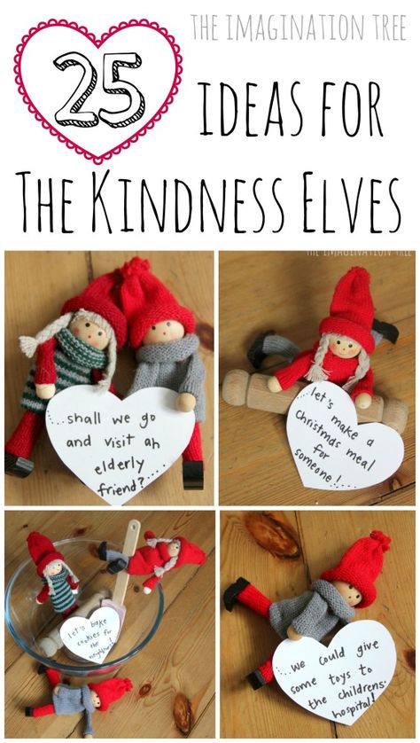 25 ideas for using the Kindness Elves to promote acts of kindness this Christmas Kindness Elves, Imagination Tree, Trendy Family, Traditions To Start, Diy Tree, Acts Of Kindness, 12 December, Salt Dough, Tree Diy