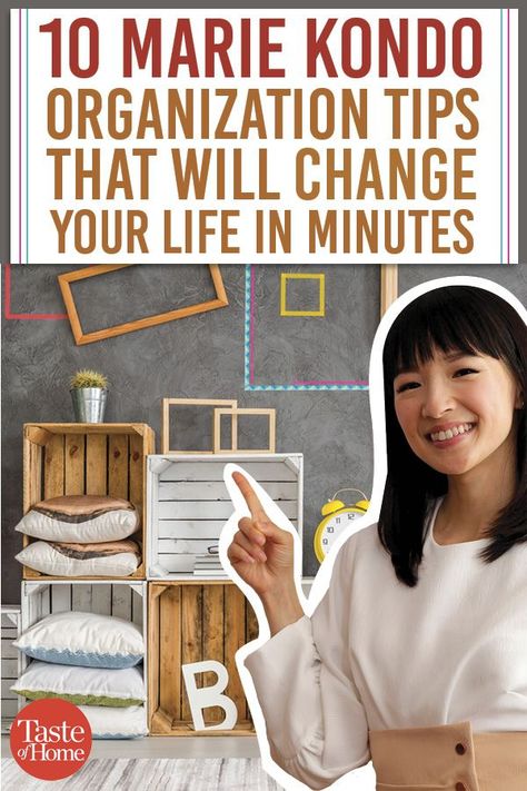 10 Marie Kondo Organization Tips That Will Change Your Life in Minutes Konmari Organizing, Marie Kondo Organizing, Organize Life, Konmari Method, Organisation Hacks, Organizing Hacks, Storage Closet Organization, Marie Kondo, Home Organisation