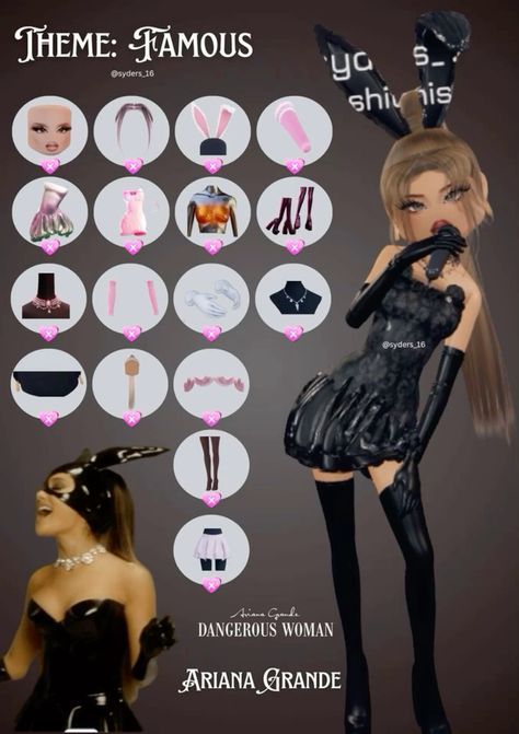 Dti Outfits Ideas Celebrity, Dress To Impress Brown Hair Code, Arianna Grande Outfit Dress To Impress, Famous People Dress To Impress, Dress To Impress Outfit Theme Celebrity Look Alike, Nobody Is Going To See Me Dti Outfit, Dti Outfits Ideas Celebrity Event, Dress To Impress Outfits Roblox Casting Audition, Dress To Impress Theme Celeb Look Alike