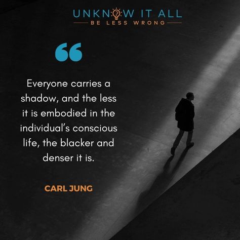 "Everyone carries a shadow, and the less it is embodied in the individual's conscious life, the blacker and denser it is." - Carl Jung Shadow Integration, Carl Jung Shadow, Mind Therapy, Different Personality Types, Wise Mind, Conscious Awareness, Hate People, Carl Jung, Other Half