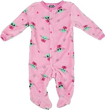 STAR WARS Baby Girls Baby Yoda Pajamas One Piece - Baby Footie Pajamas - Baby Girl Sleepers Baby Footie Pajamas, Baby Girl Sleepers, Newborn Sleeper, Dinosaur Outfit, Footie Pajamas, Star Wars Outfits, Baby Sleepers, Pink Pajamas