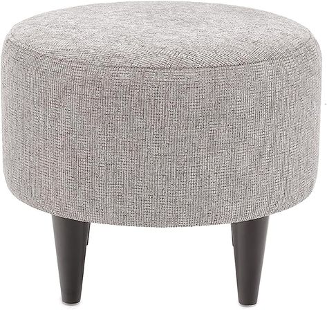 Amazon.com: MJL Furniture Designs Sophia Collection Round Ottoman Foot Rest for Living Room, Bedroom, or Entryway, 22" D x 18" H, Graphite Grey : Home & Kitchen Bedroom Reading Nook, Round Storage Ottoman, Ottoman Footstool, Round Ottoman, Vanity Stool, Furniture Designs, Fabric Upholstery, Reading Nook, Storage Ottoman