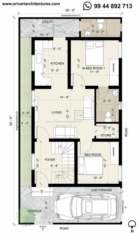 25x50 House Plans North Facing, 30x50 House Plans, Beach House Floor Plans, Budget House Plans, North Facing House, 20x40 House Plans, 30x40 House Plans, 2bhk House Plan, Bungalow Floor Plans