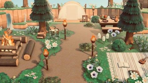 Picnic Images, Cottagecore Ideas, Giant Mushroom, Motif Acnl, Acnh Cottagecore, Ac New Leaf, Animal Crossing Guide, Stone Arch, New Animal Crossing