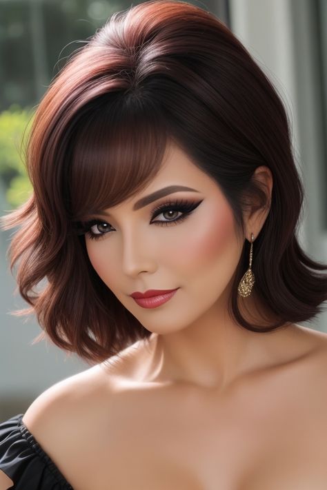 makeup ideas Short Hair Cuts For Round Faces, Face Model, Birthday Hairstyles, Dull Hair, Wedding Hair Down, Brown Blonde Hair, Auburn Hair, Beauty Portrait, Hair Collection