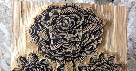 Tugboat Printshop: CARVING "RUBY RED ROSE" Tugboat Printshop, Lino Prints, Lino Print, Woodblock Print, Red Rose, Ceramic Bowls, Ruby Red, Animal Print Rug, Red Roses