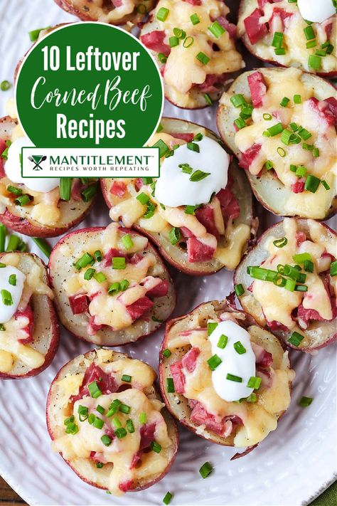 10 Leftover Corned Beef Recipes to transform your leftovers into new, fun and unique recipes. From appetizers to breakfast to dinner ideas! Beef Appetizer Recipes, Leftover Corned Beef Recipes, Beef Appetizers, Broccoli Quiche, Yummy Casserole Recipes, Chicken Corn Chowder, Potato Chowder, Whole Wheat Spaghetti, Italian Sausage Recipes