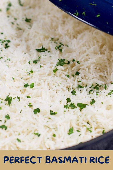 Unlock the secrets of cooking perfect basmati rice with my foolproof stovetop recipe. This easy-to-follow method ensures that each grain is perfectly cooked, fluffy, and separate. Start soaking the rice, add water and salt, cook, and finish with a drizzle of olive oil. Serve alongside your favorite Pakistani curries. Basmati Rice Pilaf, Basmati Rice Recipes, Rice On The Stove, Parboiled Rice, Cook Rice, Stove Top Recipes, Rice Pilaf, Pakistani Food, How To Cook Rice