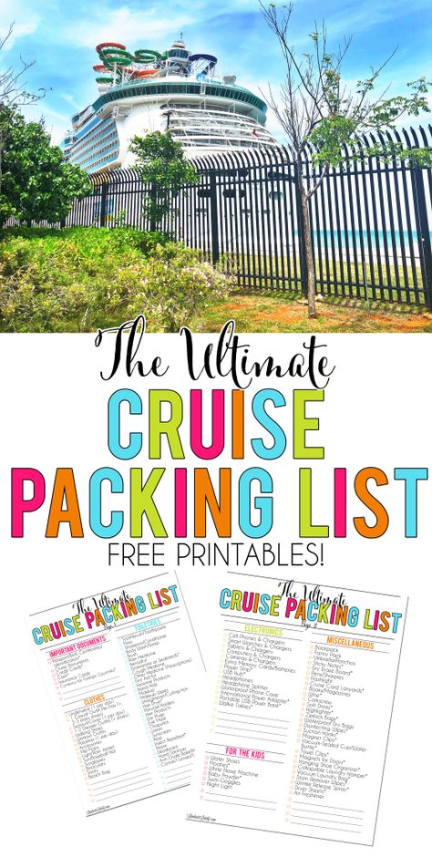 Grab a free printable cruise packing list, complete with tips for packing for a Carnival/Royal Caribbean cruise, things to pack for kids, Dollar Store hacks, and more!