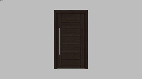 Large preview of 3D Model of Slide door Door Sketchup Model, Door 3d Warehouse, New Door Design, Metal Doors Exterior, Slide Door, Big Doors, Contemporary Door, Door Bar, Walnut Doors