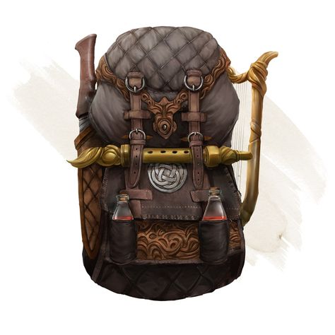 Handy Haversack - Magic Items - D&D Beyond Character Practice, Rpg Items, Bag Of Holding, Bag Illustration, D D Items, Fantasy Role Playing, Heroic Fantasy, Fantasy Props, Quick Draw