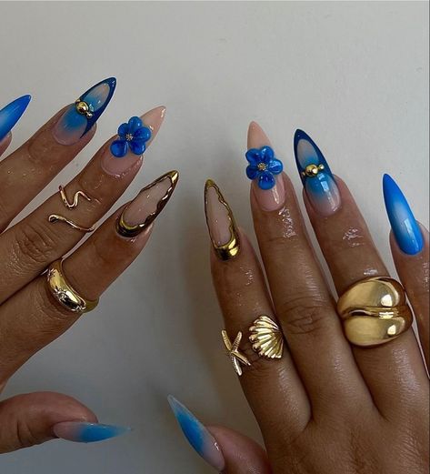 Nails Nail Designs Black Women, Blue And Brown Nails, Nail Inspo Black Women, Nail Ideas Elegant, Nail Ideas For Black Women, Nails Print, Naked Nails, Stunning Nail Designs, Leopard Prints