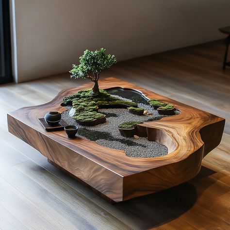 The Zen Rock Garden Coffee Table brings tranquility into your home with its minimalist design. Inspired by traditional Japanese rock gardens, this table features a serene arrangement of stone-like elements on a smooth, natural surface. Its calming aesthetic makes it a perfect centerpiece for fostering relaxation and mindfulness in any living space. Zen Garden Table, Calming Aesthetic, Japanese Rock Garden, Zen Rock Garden, Zen Rock, Garden Coffee Table, Garden Coffee, Rock Gardens, Japanese Rock