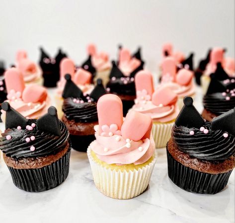 Hello Kitty Kuromi Birthday Party Ideas, Kuromi And My Melody Party Ideas, My Melody Dessert, My Melody And Kuromi Birthday Party Ideas, Kuromi My Melody Birthday Theme, Kuromi Themed Party, My Melody And Kuromi Party, Kuromi Centerpieces, Kuromi Decorations Birthday