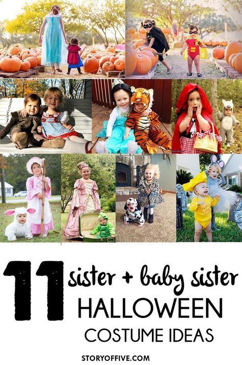 Costumes For Sisters, Halloween Costumes For Sisters, Sister Halloween Costumes, Sibling Halloween Costumes, Sister Costumes, Sibling Costume, Hallowen Costume, Toddler Halloween Costumes, Toddler Costumes