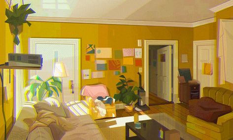 (13) Vincent Chen ⭐️🏳️‍🌈 en Twitter: "Study of a pretty room that someone from my school keeps trying to sublet https://t.co/zegNjVH7G3" / Twitter Skyrim House, Cluttered Room, Bg Design, Color Script, Background Drawing, Interior Illustration, Pretty Room, Environmental Design, Color Studies