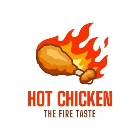 Hand-drawn The Fire Taste Fried Chicken Logo Logo Layout, Chicken Logo, Shop Branding, Food Png, Design Restaurant, Logo Design Ideas, Hot Chicken, Bar Design Restaurant, Brand Kit