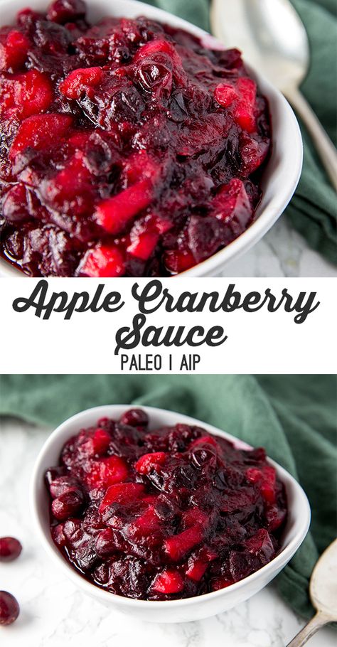 Roasted Cranberries, Apple Cranberry Sauce, Paleo Cranberry Sauce, Aip Sides, Cranberry Apple Sauce, Paleo Thanksgiving Recipes, Wahls Protocol, Easy Cranberry Sauce, Paleo Thanksgiving