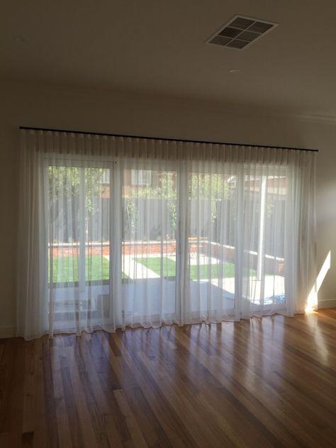 Sheer Curtains using Decorator Black S Fold Track Curtains Living Room Track, S Fold Sheer Curtains, Sfold Sheer Curtain, Wave Track Curtains, Patio Door Track Curtians, Black Sheer Curtains, Window Furniture, Curtain Track, Black Curtains