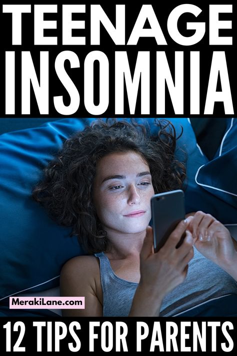 12 Sleep Tips to Beat Teen Insomnia | If you are worried your teenager isn't sleeping enough, this post is a great resource. You'll learn how much sleep teens need, common signs of sleep deprivation in teenagers, and our favorite sleep tips to beat teen insomnia. From limiting screen time, to creating a bedtime routine, to lifestyle habits that hinder sleep, to simple sleep hacks and more, these natural remedies for insomnia work! How To Get To Sleep Quickly, Sleeping Remedies, Remedies For Insomnia, Teen Sleeping, What Helps You Sleep, Natural Remedies For Insomnia, Sleep Hacks, Sleeping Hacks, Limiting Screen Time