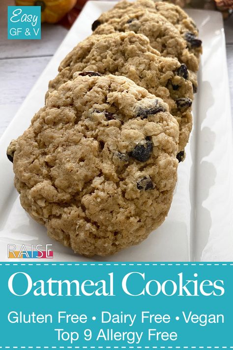 Eoe Recipes Allergy Free, Top 9 Allergy Free Recipes, Allergen Free Cookies, Top 8 Allergy Free Recipes, Allergy Free Recipes Desserts, Eoe Recipes, Allergy Free Cookies, Chewy Oatmeal Cookies Recipe, Chewy Oatmeal Cookie