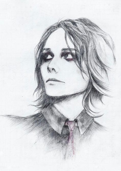 Well that’s freaking amazing< Drawing of Gerard Way, lead singer of the band My Chemical Romance My Chemical Romance Sketch, Punk Rock Drawings, Mcr Art Fanart, My Chemical Romance Drawings, Revenge Gerard, Gerard Way Drawing, Gerard Way Art, Mcr Fanart, Music Journal