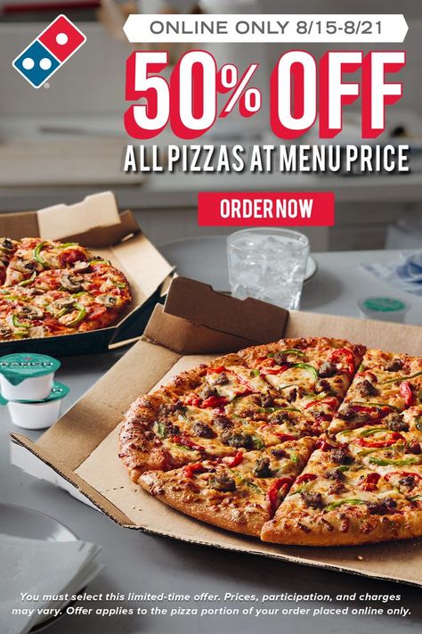 Get 50% off ALL menu-priced pizzas when you order online. Breakfast Presentation, Domino's Pizza, Order Pizza, Dominos Pizza, Keto Cooking, Pizza Pasta, Yummy Food Dessert, Keto Diet Recipes, Order Online