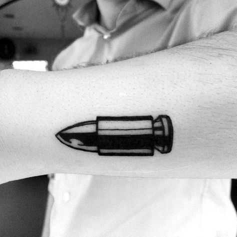 Simple Black Bullet Tattoo On Gentleman Black Tattoo, Bullet Drawing, Simple Black Tattoos, Gentleman Tattoo, Truth Tattoo, Bullet Tattoo, Black Art Tattoo, Black Bullet, Bullet Art