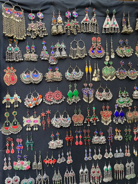 Afgan Jewellery, Afghan Aesthetic, Afghani Earrings, Afghan Flag, Afghani Jewelry, Afghan Jewellery, Afghanistan Culture, Vintage Indian Jewelry, Afghan Culture