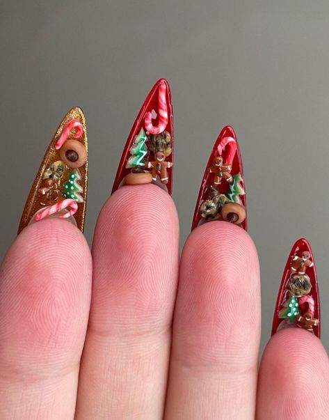 Magical Nails, Sparkly Acrylic Nails, Happy Christmas Eve, Nail Art Photos, Sculpted Nails, Happy Nails, Nail Room, Xmas Deco, Long Square Acrylic Nails