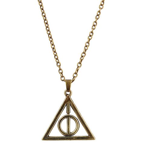 Deathly Hallows Pendant Necklace ($12) ❤ liked on Polyvore featuring jewelry, necklaces and pendant necklaces Deathly Hallows, Gold Necklace, Pendant Necklace, Polyvore, Pendant, Gold