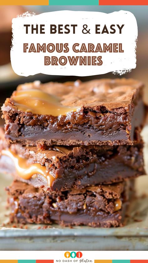 Famous Caramel Brownies Brownies Caramel, Caramel Brownies Recipe, Weight Watcher Desserts, Resep Brownies, Diy Easy Recipes, Round Steak, Caramel Brownies, Eye Round, Delicious Brownies