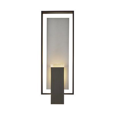 Hubbardton Forge Shadow Box Outdoor Sconce Fixture Finish: Black, Accent: Coastal Burnished Steel