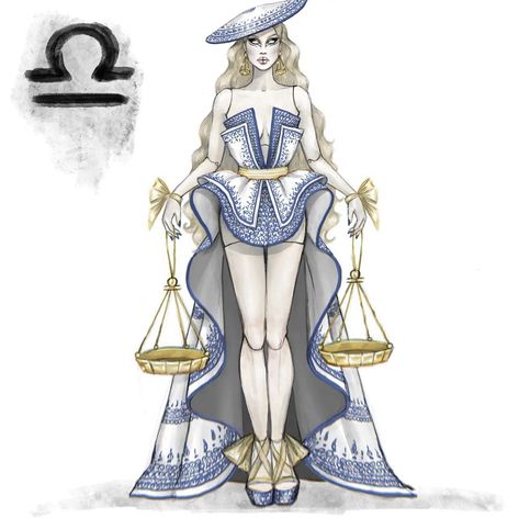 Libra Costume Zodiac, Libra Dress, Zodiac Dresses, Libra And Gemini, Libra Images, Zodiac Artwork, Libra October, Libra Scales, Sign Dress