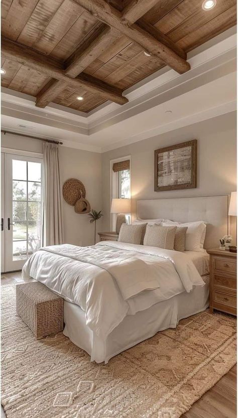 Rustic Farmhouse Bedroom, Farmhouse Bedroom Decor Ideas, Rustic Bedroom Decor, Bedroom Trends, Casa Country, Farmhouse Master, Bedroom Decor Cozy, Farmhouse Bedroom Decor, Country Bedroom