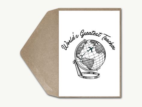 World's Greatest Teacher Thank You Card Globe Pun Geography Teacher Greeting Card Best Teacher Thanksgiving Card Teacher Appreciation Card Teacher Greeting Card, Teacher Thanksgiving, Geography Teacher, Teacher Appreciation Card, Teachers Thanksgiving, Teachers Day Card, Teacher Appreciation Cards, Teacher Thank You Cards, Thanksgiving Card