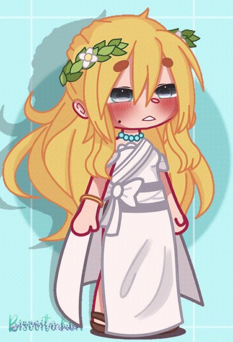 Gacha Club Angel Oc, Angel Gacha Club Outfits, Gacha Angel Oc, Gacha Angel Outfit, Greek Hairstyles Goddess, Greek Leaf Crown, Greek Outfit, Apollo Greek, Club Bedroom