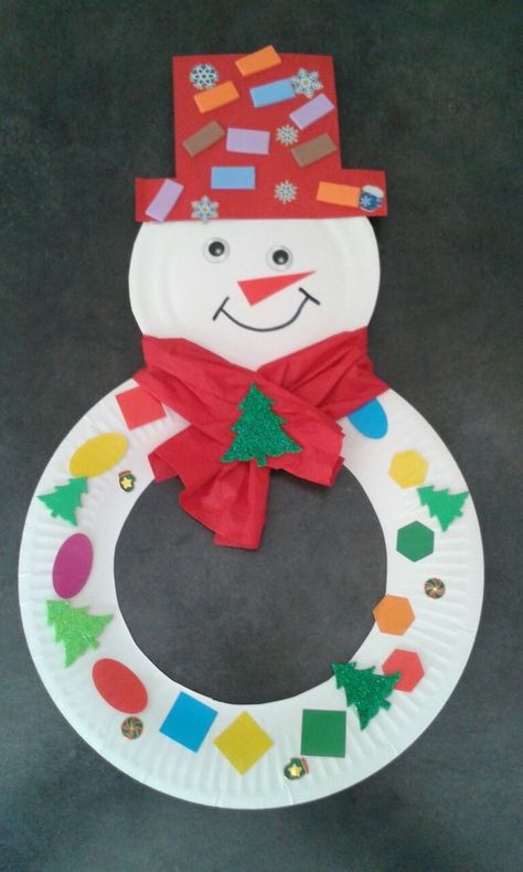 Paper Plate Snowman, Preschool Christmas Crafts, Christmas Crafts For Kids To Make, Toddler Arts And Crafts, Christmas Arts And Crafts, Winter Crafts For Kids, Daycare Crafts, Preschool Christmas, Snowman Crafts