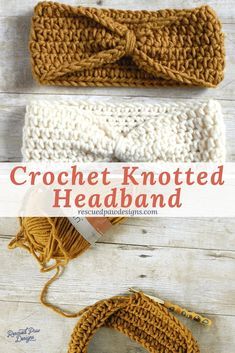 Knotted Headband Crochet Pattern - Multiple Sizes by Rescued Paw Designs #lionbrandyarn #crochet #freepattern Hdc Crochet, Crocheted Headbands, Headband Crochet Pattern, Crochet Ear Warmer Pattern, Crochet Headband Free, Easy Crochet Headbands, Crochet Headband Pattern Free, Headband Crochet, Crochet Geek