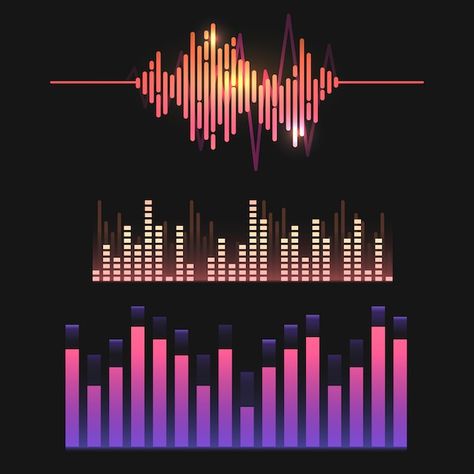 Colorful sound wave equalizer vector des... | Free Vector #Freepik #freevector #sound-bar #music-bar #music-equalizer #music-beats Bar Music, Music Waves, Waves Icon, Wave Illustration, Music Illustration, Free Vector Illustration, Sound Wave, Free Hand Drawing, Music Sound