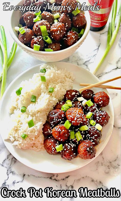 A simple recipe with big flavor using frozen meatballs & Asian inspired flavors. Meatballs Asian, Korean Meatballs, Frozen Meatball Recipes, 2025 Recipes, Asian Meatballs, Meatball Sauce, How To Make Meatballs, Crock Pot Meatballs, Frozen Meatballs