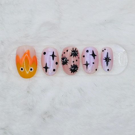 On a roll with the anime nails. Checkout my Etsy store https://blingitonnails.etsy.com #calcifer#howlsmovingcastle #anime #animeart #animenails #cosplay #nails #smallbusiness #nailsdesign #nailartist #womenowned #Etsy #popupshop #oc #gelnails #nailart #fashion #beauty #BlingItOnNails Visual Learner, Nail Base, Nails Size, Anime Nails, Cuticle Pusher, Nail Glue, Nail Sizes, Measuring Tape, Nails Nails