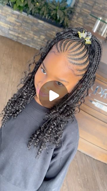 ✨ Precious kids ✨ on Instagram: "Pretty girl Londyn ☺️💕. Light Boho Freestyle cornrows X Singles 😍  • • • • • • @preciiouskids" Boho Braids For Kids, Kids Boho Braids, Cornrow Braids For Kids, Freestyle Cornrows, Boho Braided Hairstyles, Scalp Braids, Single Braids, Boho Kids, Girls Hairstyles Braids