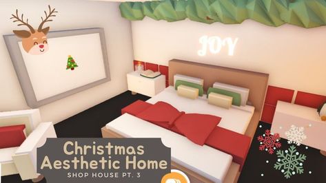 Adopt Me Christmas, Adopt Me Christmas House, Adopt Me Small House Ideas, Home Roblox, Preppy House, Easy Diy Room Decor, Adopt Idea, Christmas Bedroom, Starter Home