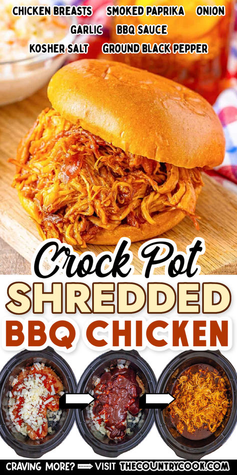 Barbecue Shredded Chicken Crock Pot, Crockpot Pulled Chicken Bbq, Bbq Chicken Crockpot Recipes, Pulled Bbq Chicken Crock Pot, Crockpot Bbq Chicken Recipes, Shredded Bbq Chicken Crockpot, Crock Pot Bbq Pulled Chicken, Crockpot Bbq Pulled Chicken, Ingredients Substitutions